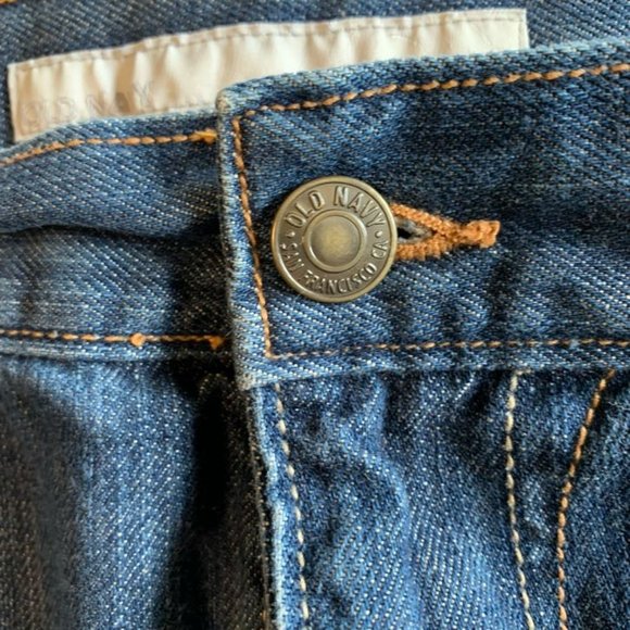 Vintage Old Navy Distressed Fringed Denim Jean Mini Skirt Size 12 LG Boho Y2K - Picture 3 of 10